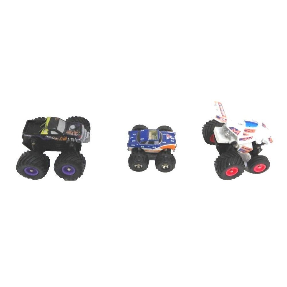 MICRO MACHINES set of 3 tiny toy vehicles Monster Trucks